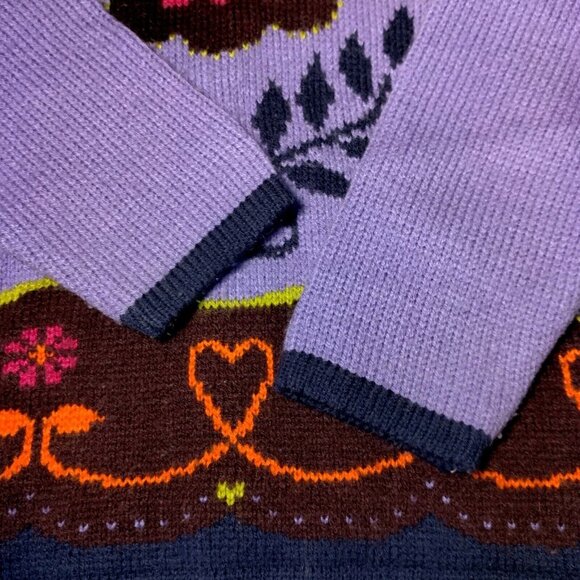 Mickey For Kids Sweater Girls S 4 Purple Pullover Mickey Mouse Vintage Flower - Picture 12 of 16